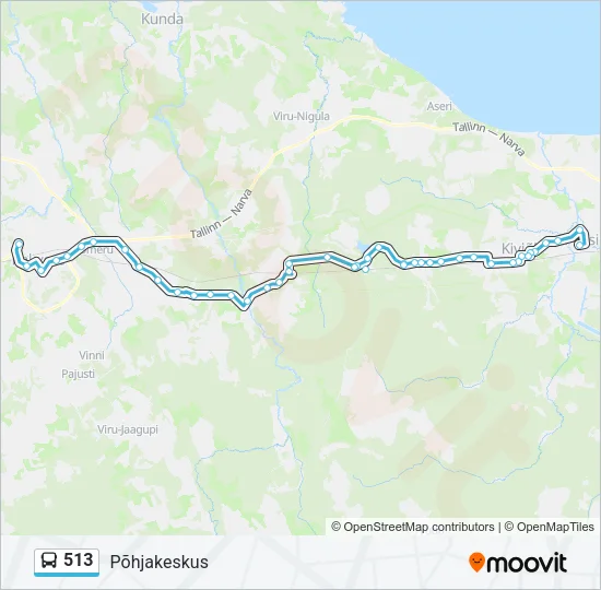 513 Bus Line Map