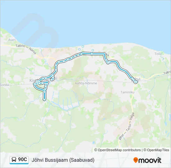 90C Bus Line Map