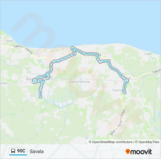 90C Bus Line Map