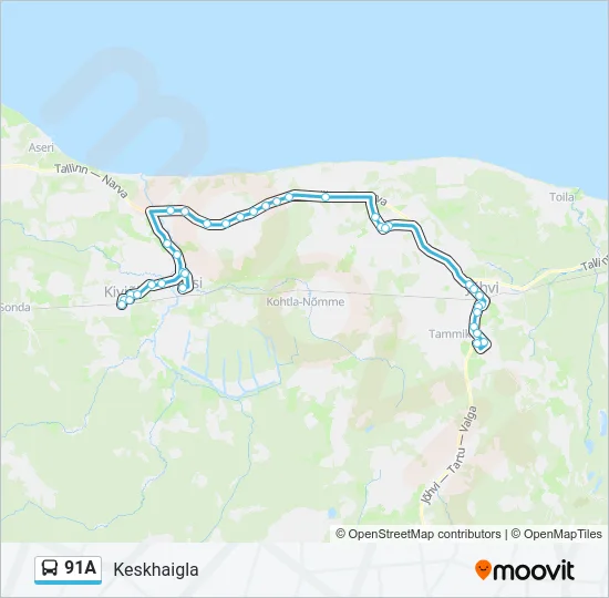 91A Bus Line Map