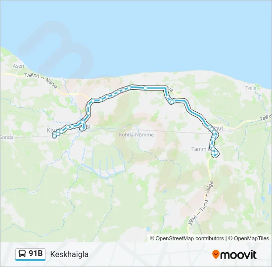 91B Bus Line Map