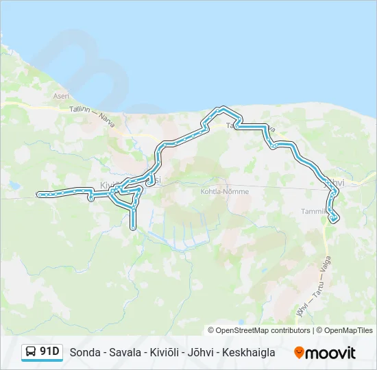 91D Bus Line Map