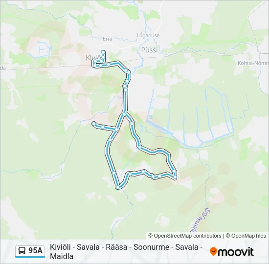 95A Bus Line Map