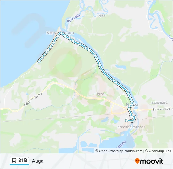 Автобус 31B: карта маршрута