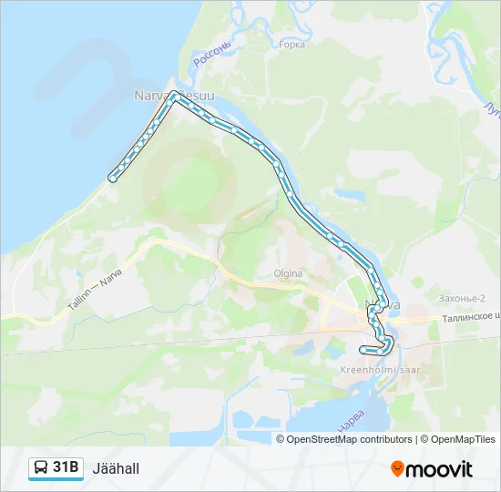 Автобус 31B: карта маршрута