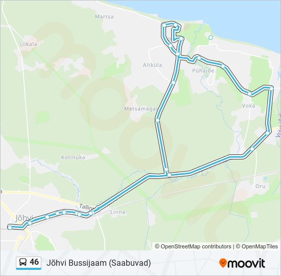 46 bus Line Map