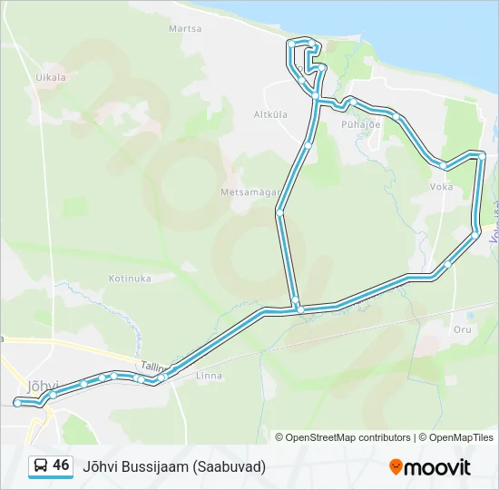 46 Bus Line Map