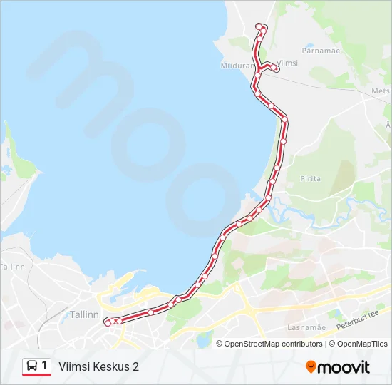 1 Bus Line Map