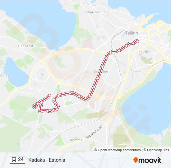 Автобус 24: карта маршрута