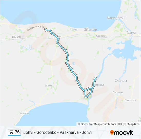 76 Bus Line Map
