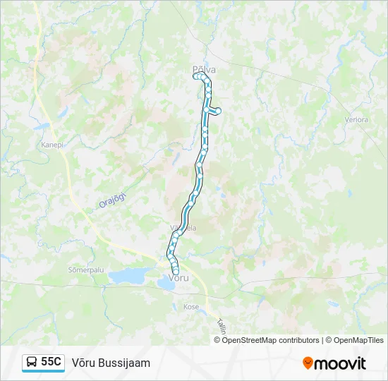 Автобус 55C: карта маршрута
