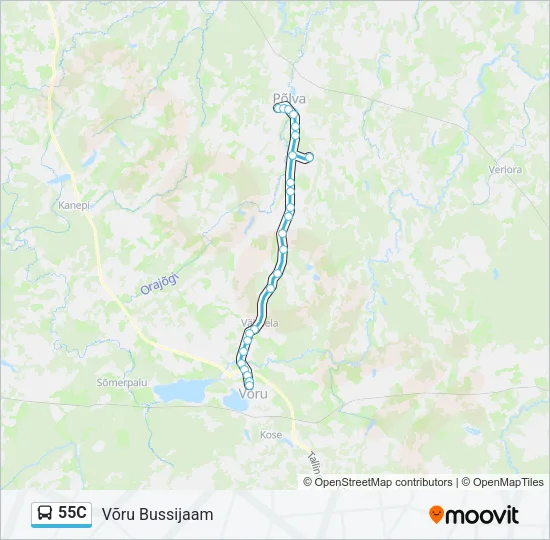 55C Bus Line Map