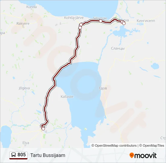 805 Bus Line Map