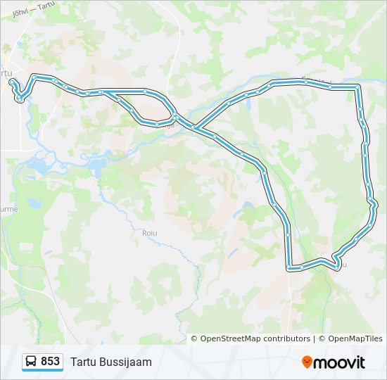 Bus 853 Route Map 853 Route: Schedules, Stops & Maps - Tartu Bussijaam (Updated)