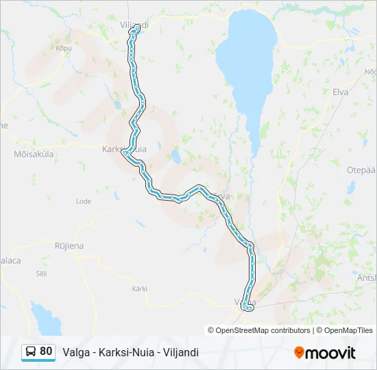 80 Bus Line Map