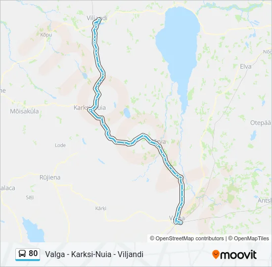 80 Bus Line Map