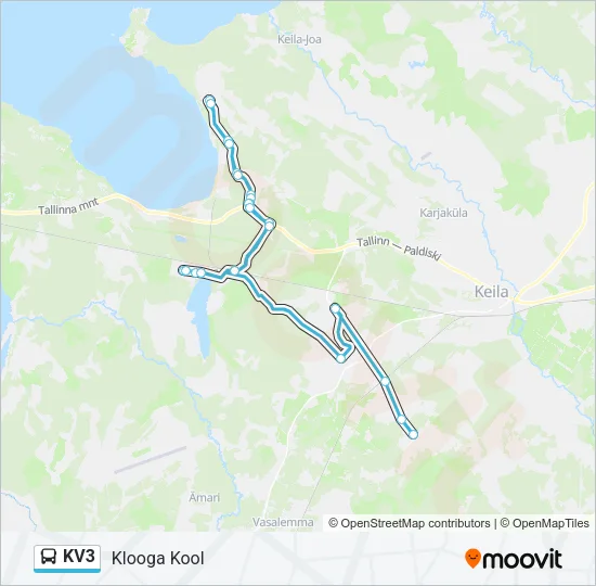 Автобус KV3: карта маршрута