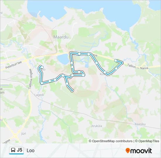 J5 Bus Line Map