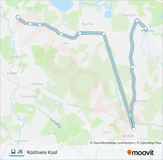 J5 Bus Line Map
