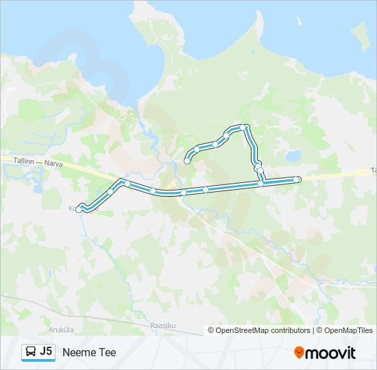 J5 bus Line Map