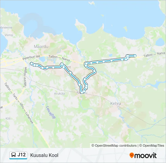 J12 Bus Line Map