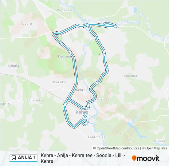 Автобус ANIJA 1: карта маршрута