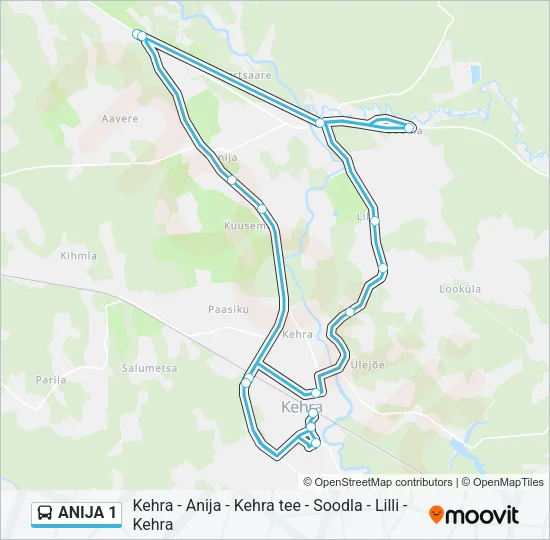 ANIJA 1 Bus Line Map