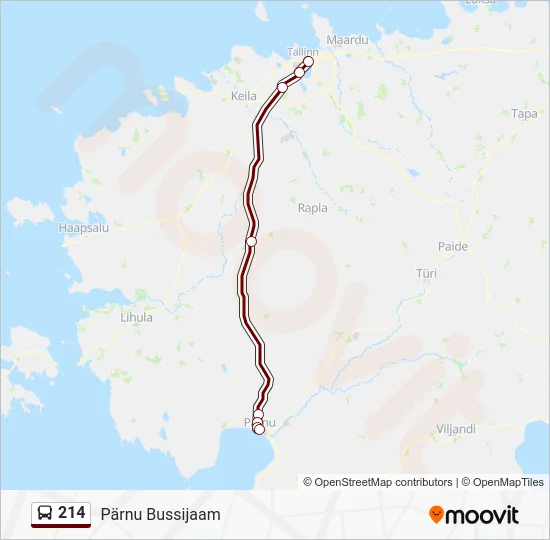 Автобус 214: карта маршрута