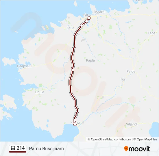214 Bus Line Map