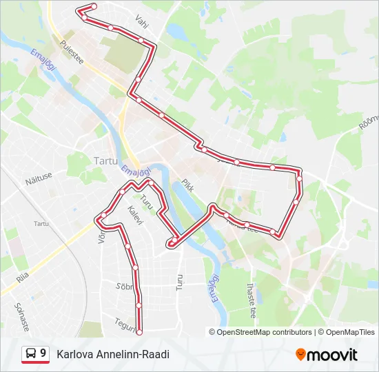9 Bus Line Map