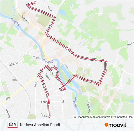 9 Bus Line Map