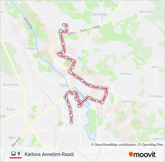 9 Bus Line Map