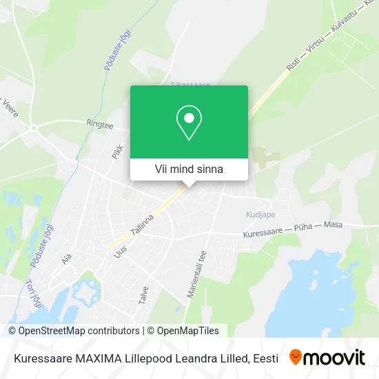 Kuressaare MAXIMA Lillepood Leandra Lilled kaart