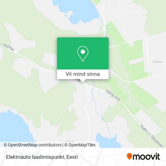 Elektriauto laadimispunkt kaart