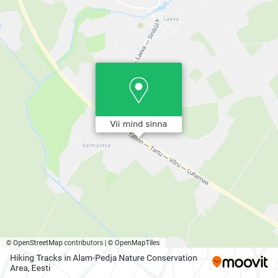Hiking Tracks in Alam-Pedja Nature Conservation Area kaart