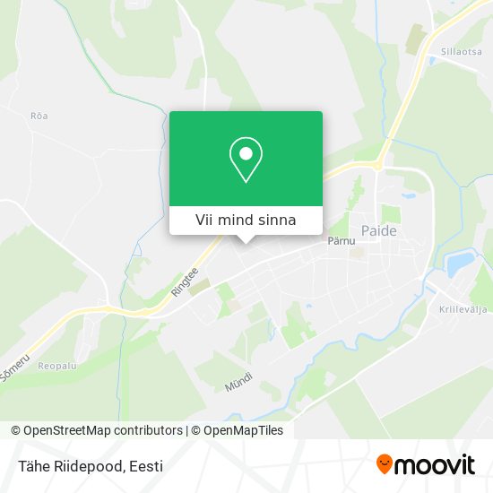 Tähe Riidepood kaart