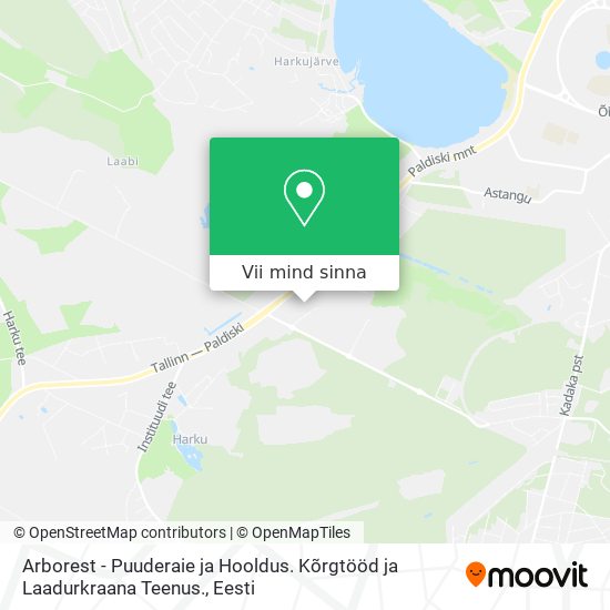Arborest - Puuderaie ja Hooldus. Kõrgtööd ja Laadurkraana Teenus. kaart