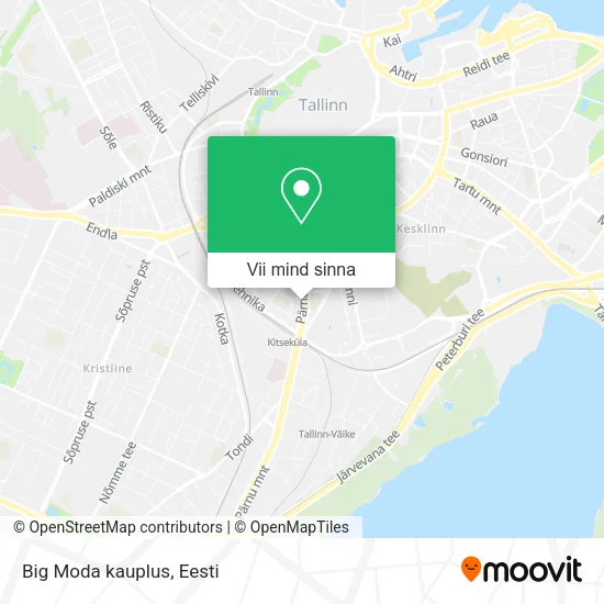 Big Moda kauplus kaart
