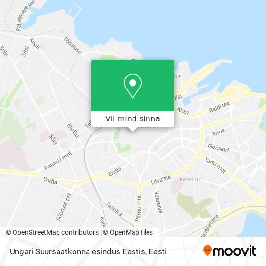 Ungari Suursaatkonna esindus Eestis kaart