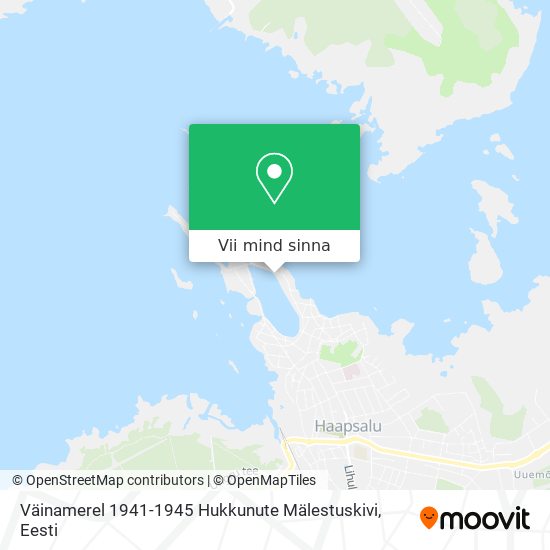 Väinamerel 1941-1945 Hukkunute Mälestuskivi kaart