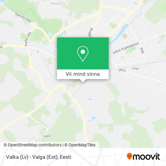 Valka (Lv) - Valga (Est) kaart
