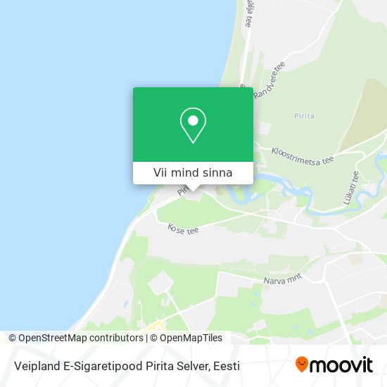 Veipland E-Sigaretipood Pirita Selver kaart