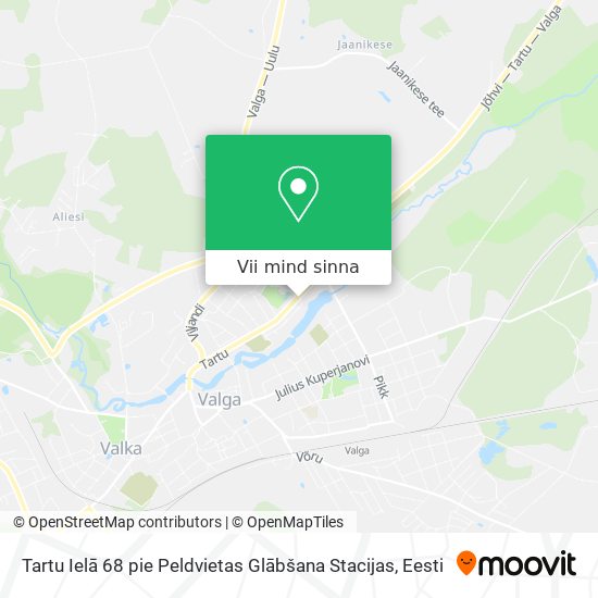 Tartu Ielā 68 pie Peldvietas Glābšana Stacijas kaart
