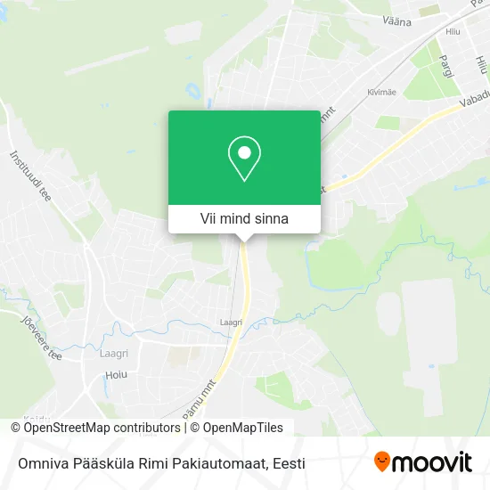 Omniva Pääsküla Rimi Pakiautomaat kaart