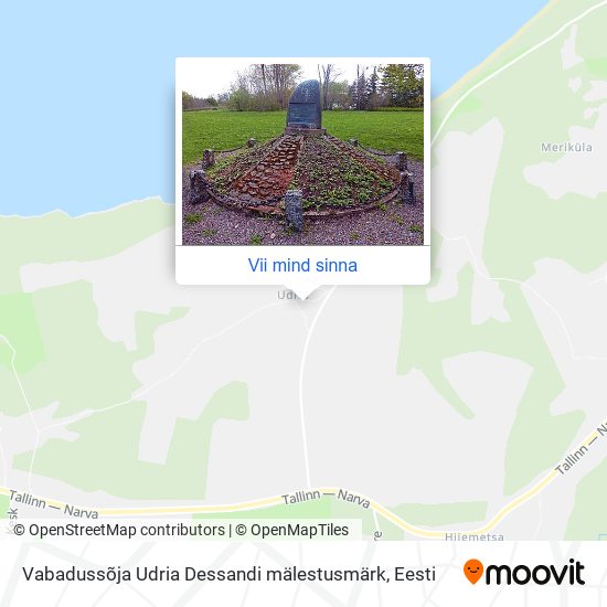 Vabadussõja Udria Dessandi mälestusmärk kaart