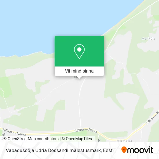 Vabadussõja Udria Dessandi mälestusmärk kaart