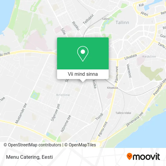 Menu Catering kaart
