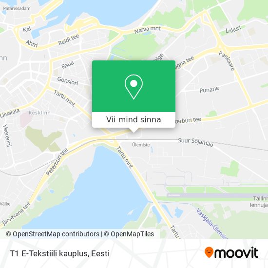 T1 E-Tekstiili kauplus kaart