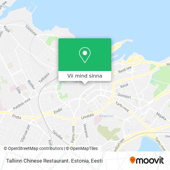 Talliinn Chinese Restaurant. Estonia kaart