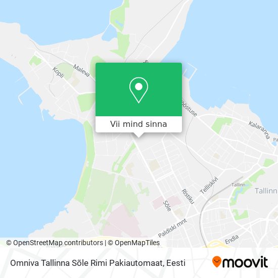Omniva Tallinna Sõle Rimi Pakiautomaat kaart
